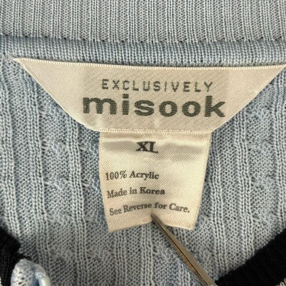 Misook Cardigan XL Santana Knit Blazer Minimalist Lightweight Office Career Blue - Picture 5 of 9